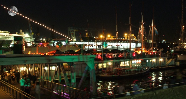 Hamburg Harbour's Outdoor Discotheque